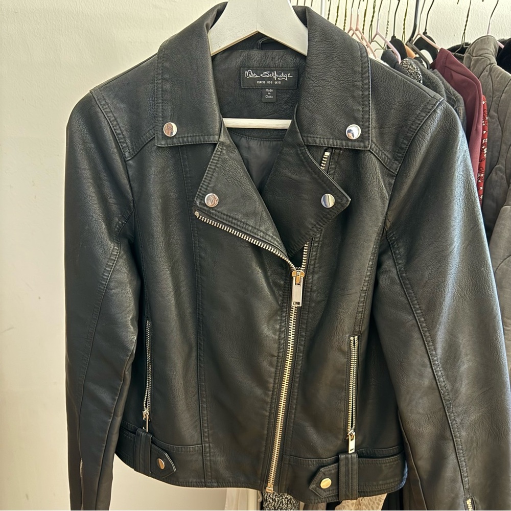 Miss Selfridge Leather Moto Jacket